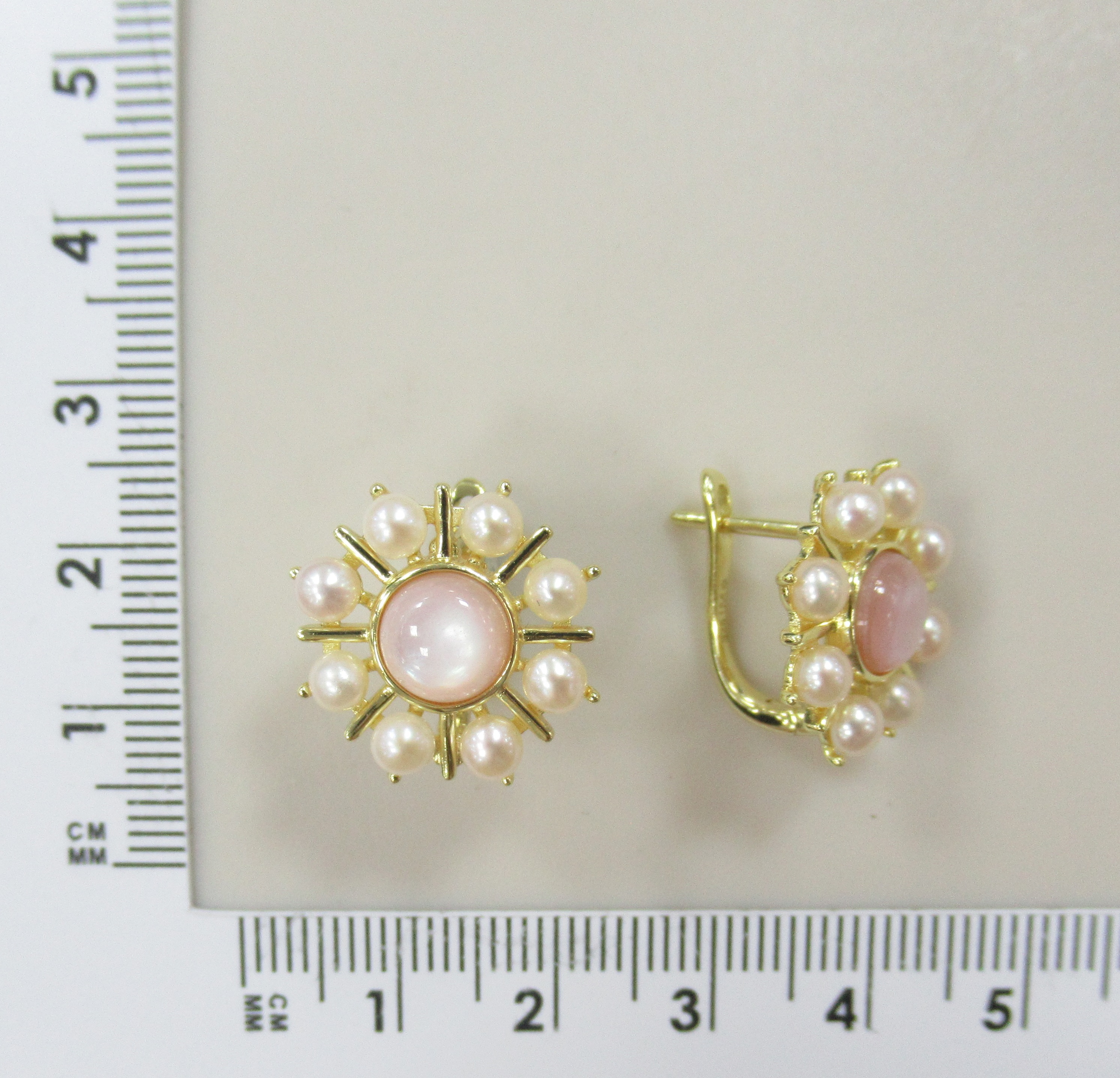 Серебряные серьги с перламутром и жемчугом